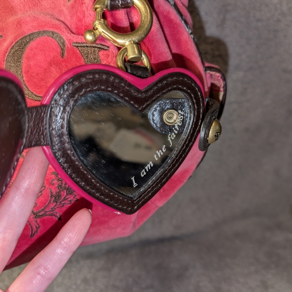 Vintage 2002 Juicy Couture Pink Velour Bag With Keychains Y2K Make Me An Offer ♥ - Picture 10 of 16